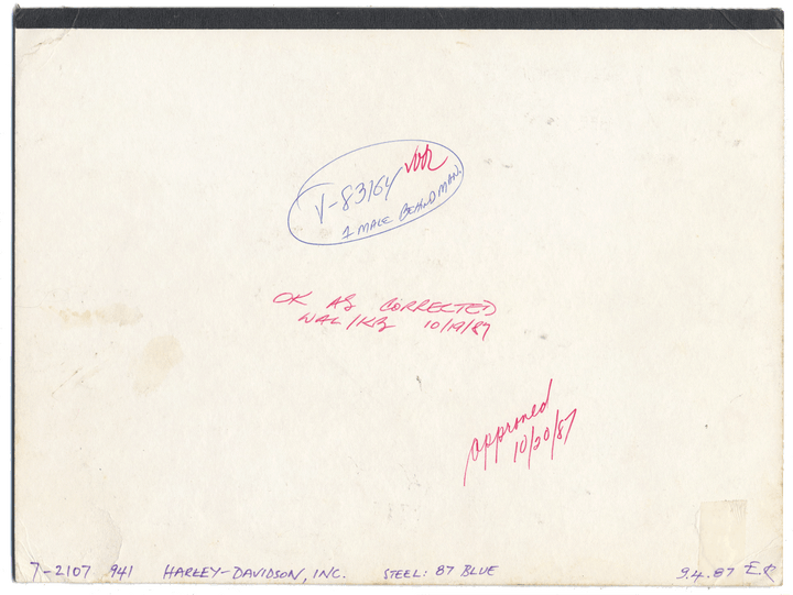 Rare HARLEY-DAVIDSON Working Proof for one of the company's common stock certificates