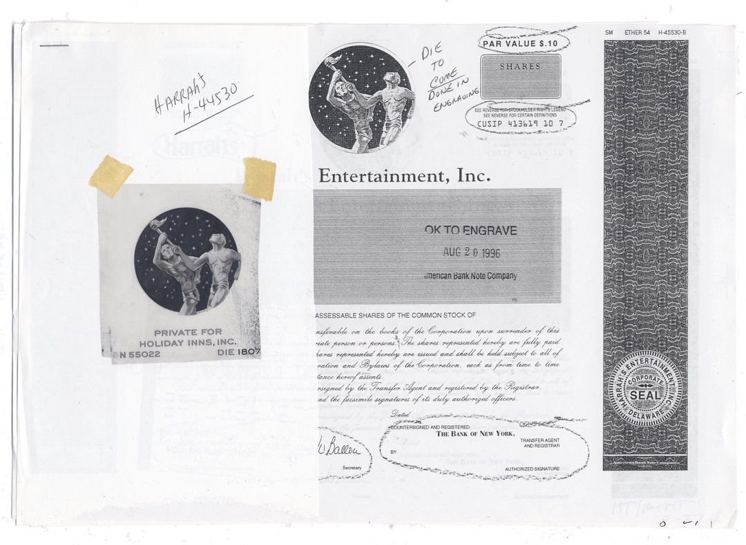 Final Proof from Harrah's Entertainment for the company's Common Stock