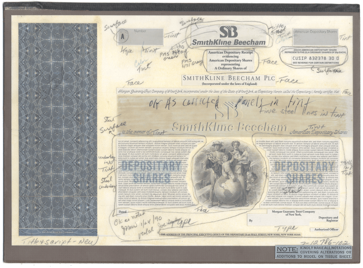 Rare SMITHKLINE BEECHAM Working Proof