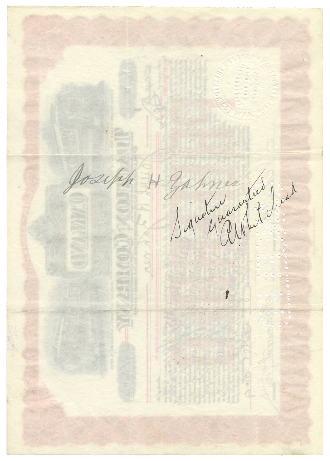 Oakland Traction Company Stock Certificate