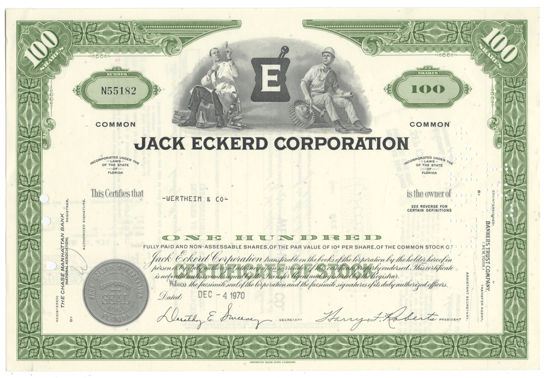 Jack Eckerd Corporation Stock Certificate