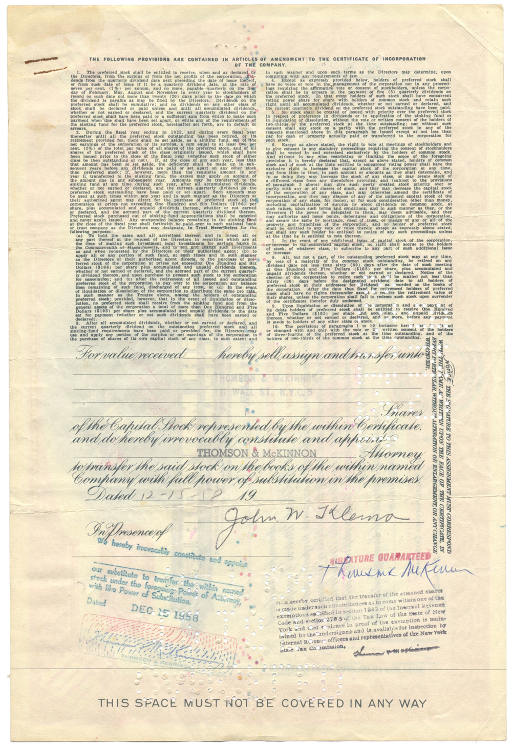 Nash Motors Company Stock Certificate