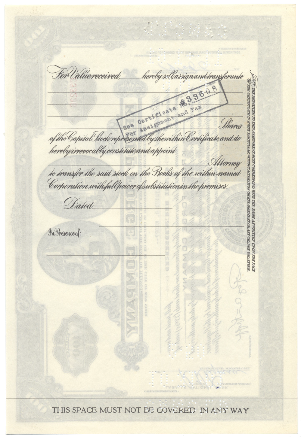 Kropp Forge Company Stock Certificate