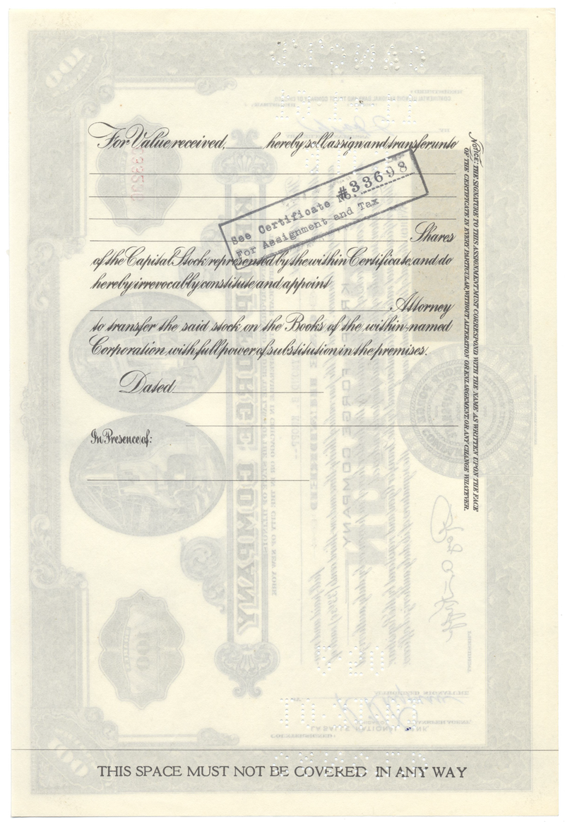 Kropp Forge Company Stock Certificate