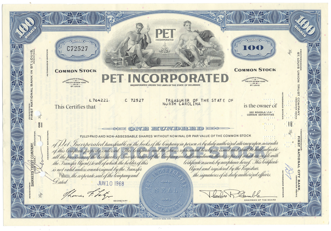 Pet Incorporated Stock Certificate