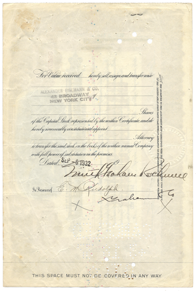 Norfolk Southern Railroad Company Stock Certificate