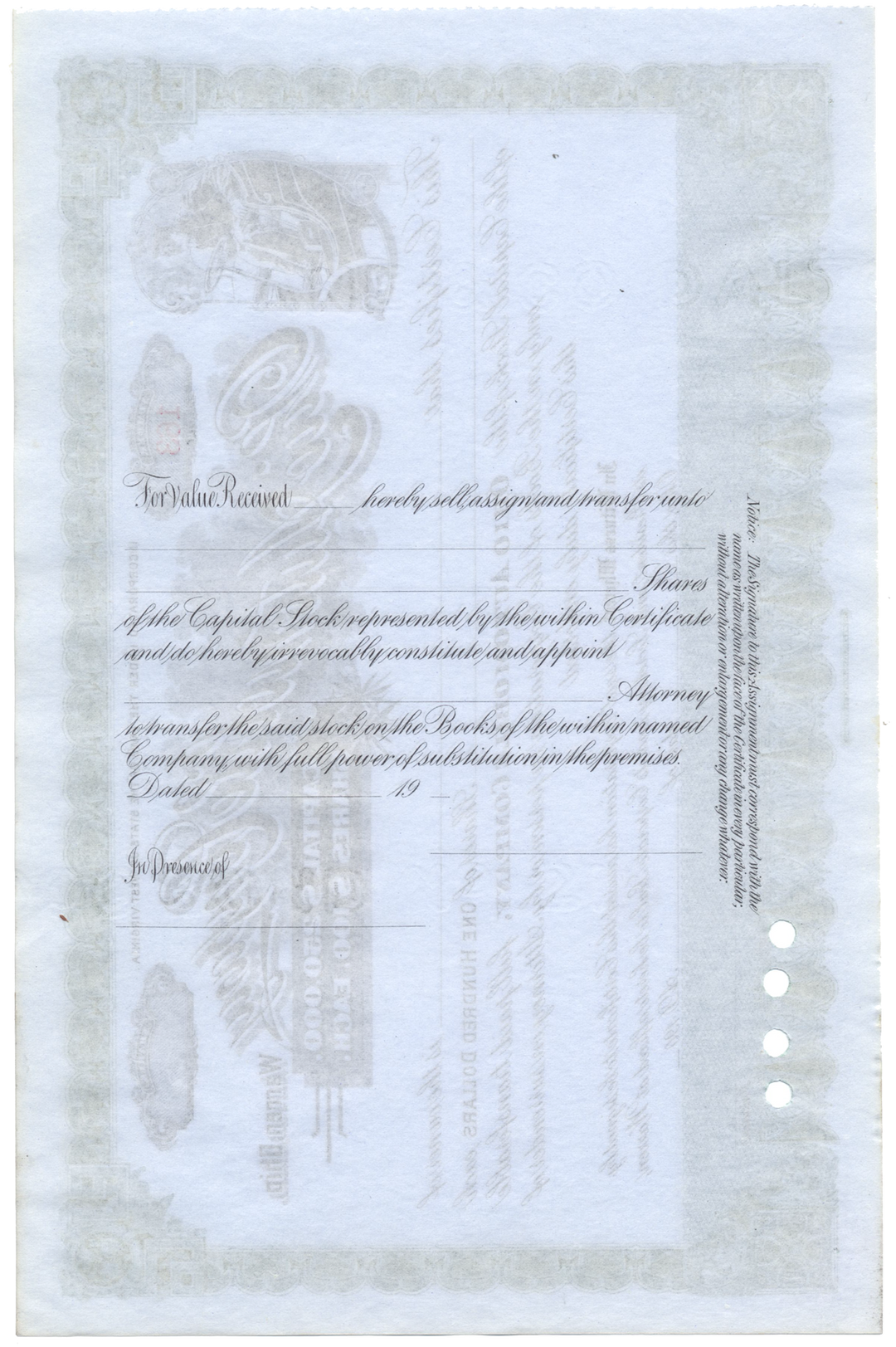 Ohio Automobile Company Stock Certificate