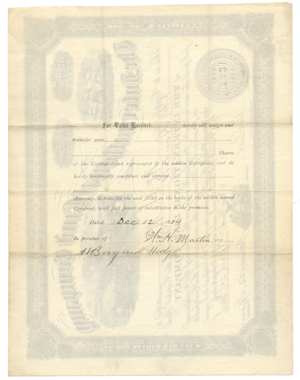 International Land Company Stock Certificate