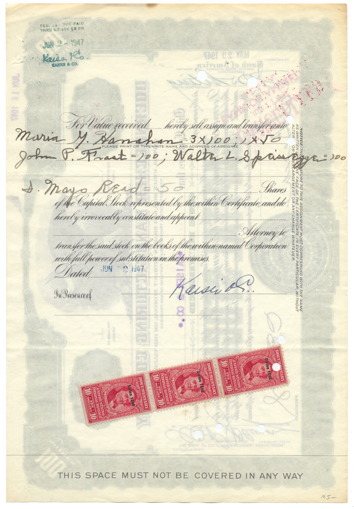 Doernbecher Manufacturing Company Stock Certificate