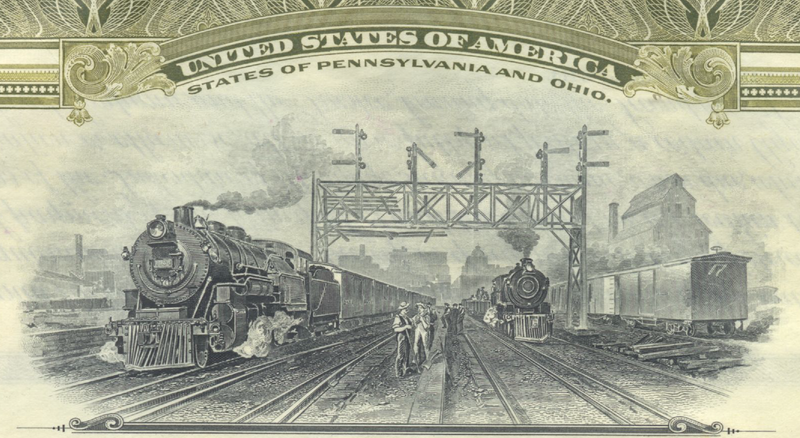 Pittsburgh, Youngstown & Ashtabula Railway Company Bond Certificate