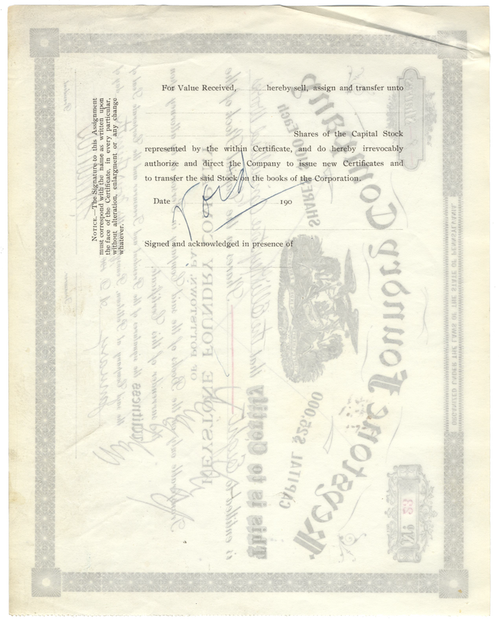 Keystone Foundry Company Stock Certificate