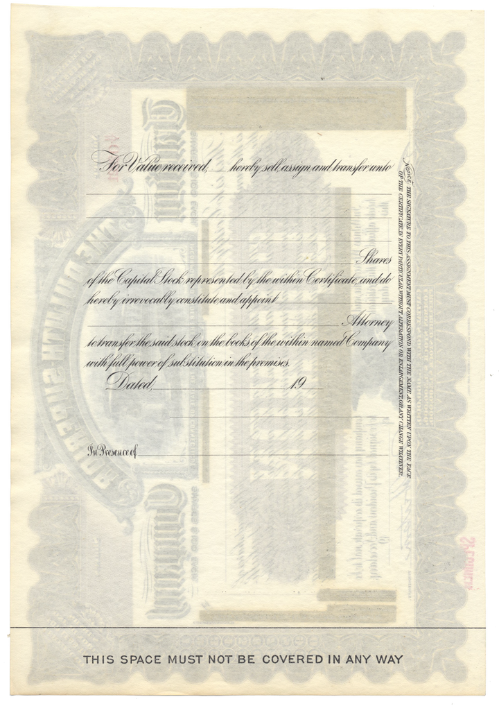 Duluth-Superior Traction Company Specimen Stock Certificate