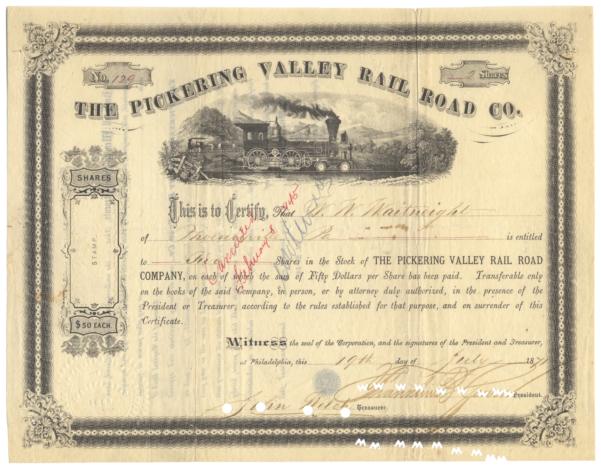 Pickering Valley Rail Road Company (Reading Line)