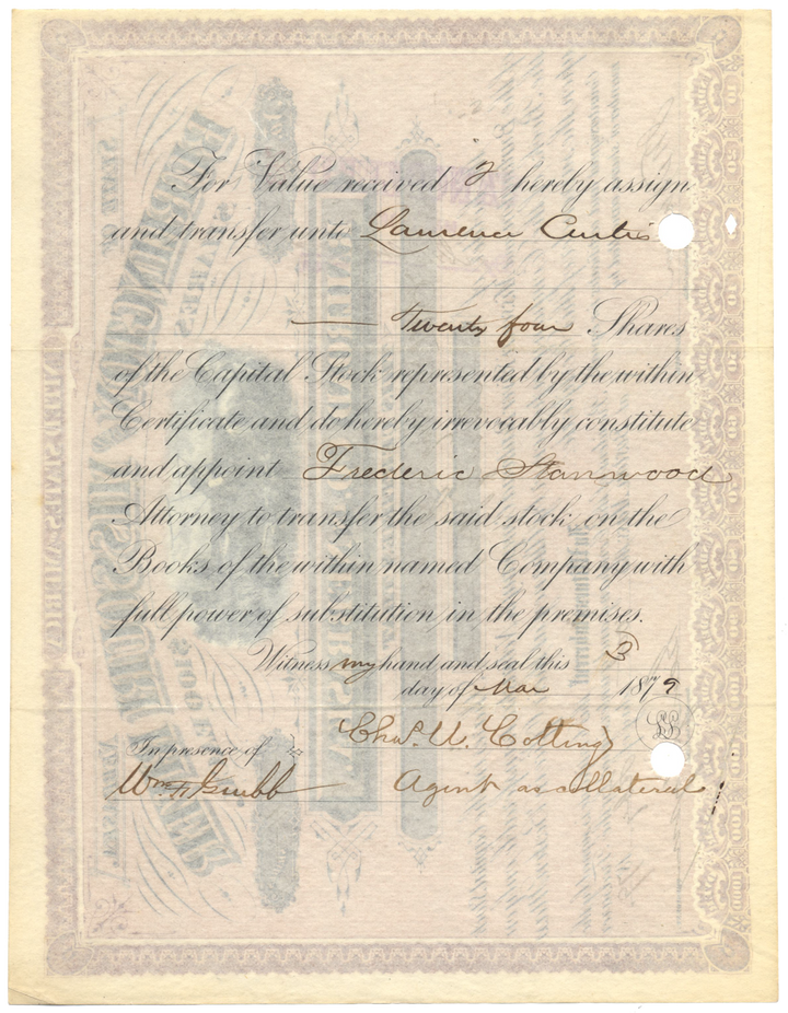 Burlington and Missouri River Railroad Company in Nebraska Stock Certificate