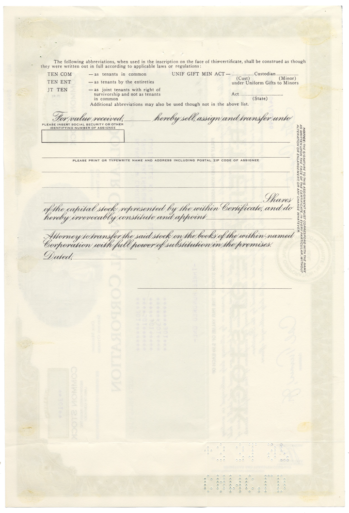 Dollar General Corporation Stock Certificate