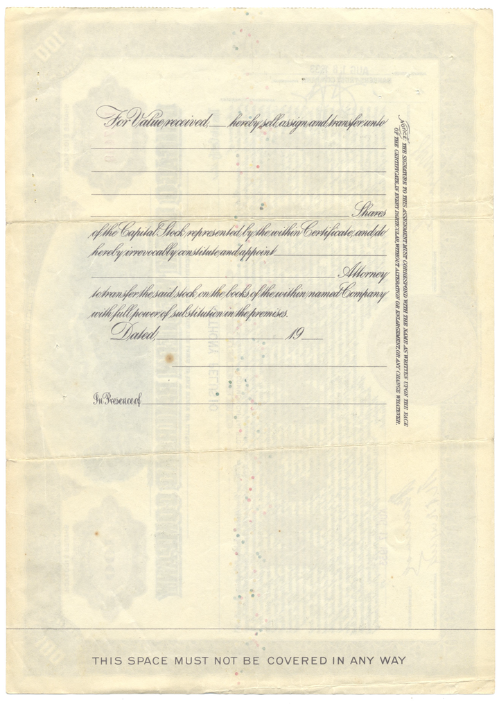 Chicago Great Western Railroad Company Stock Certificate