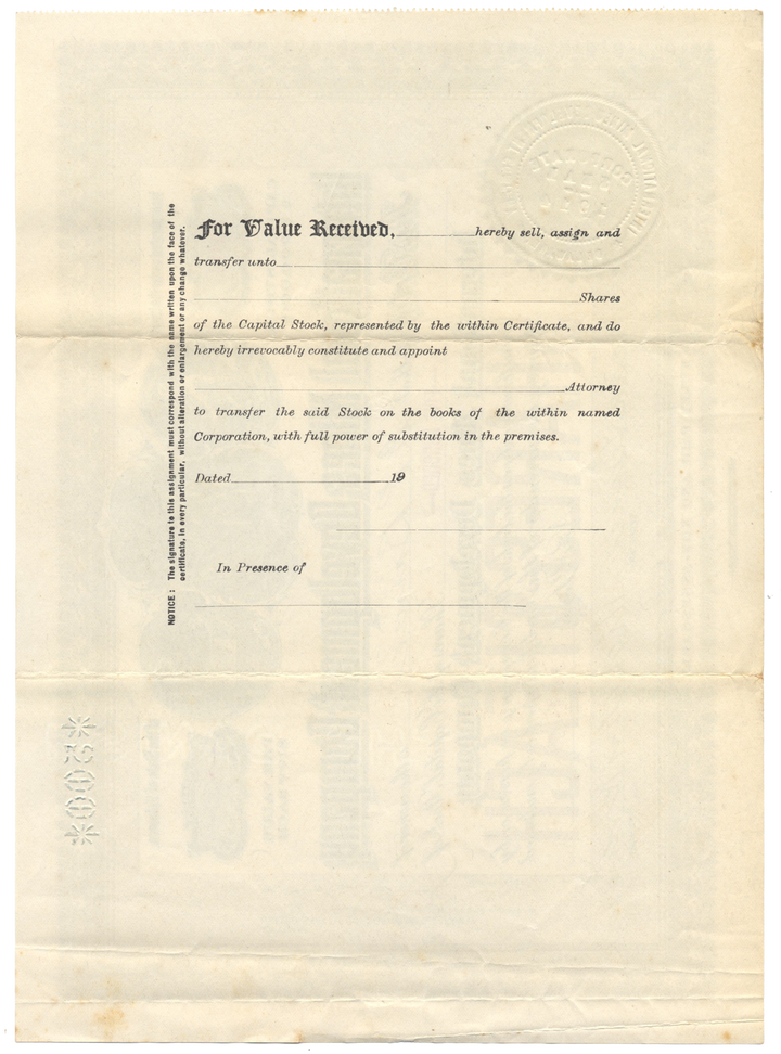 International Mines Development Company Stock Certificate