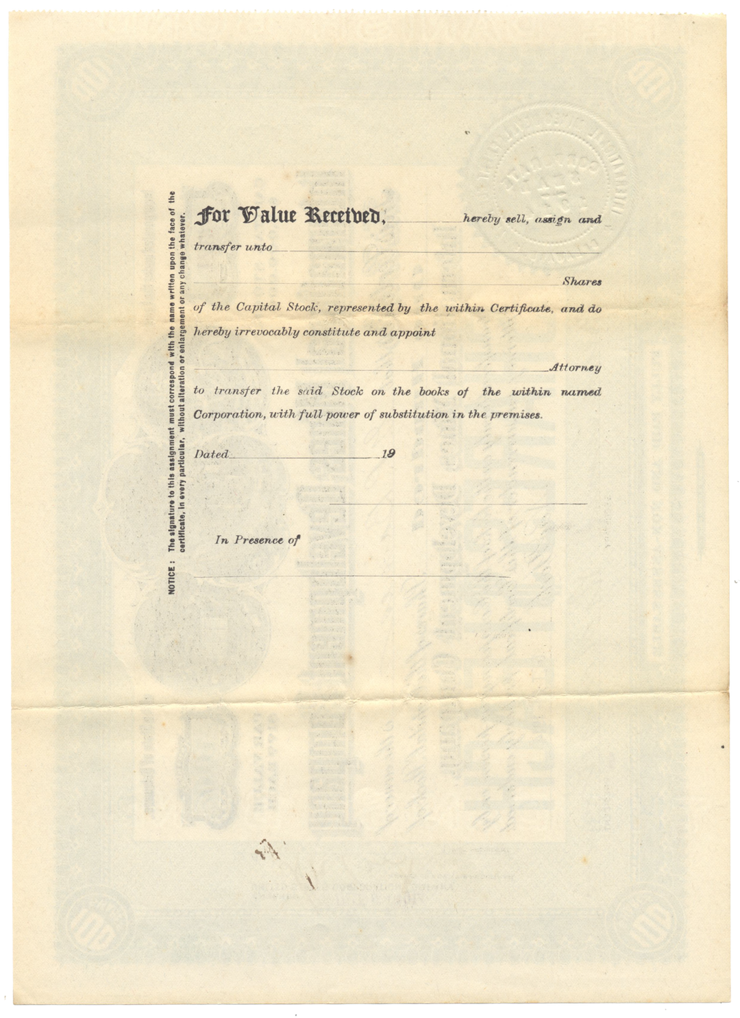 International Mines Development Company Stock Certificate