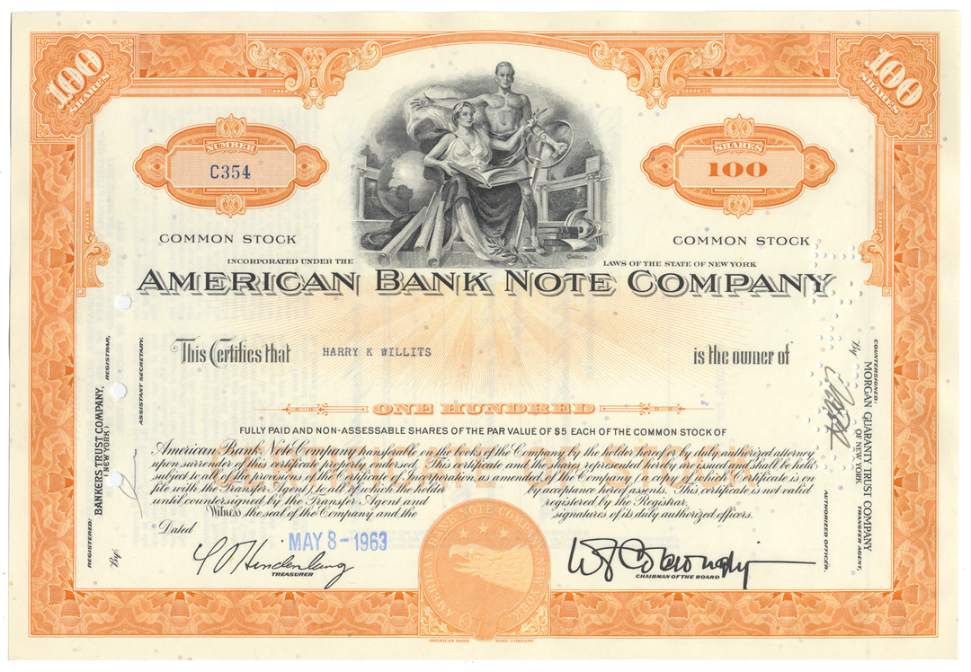 American Bank Note Company Stock Certificate