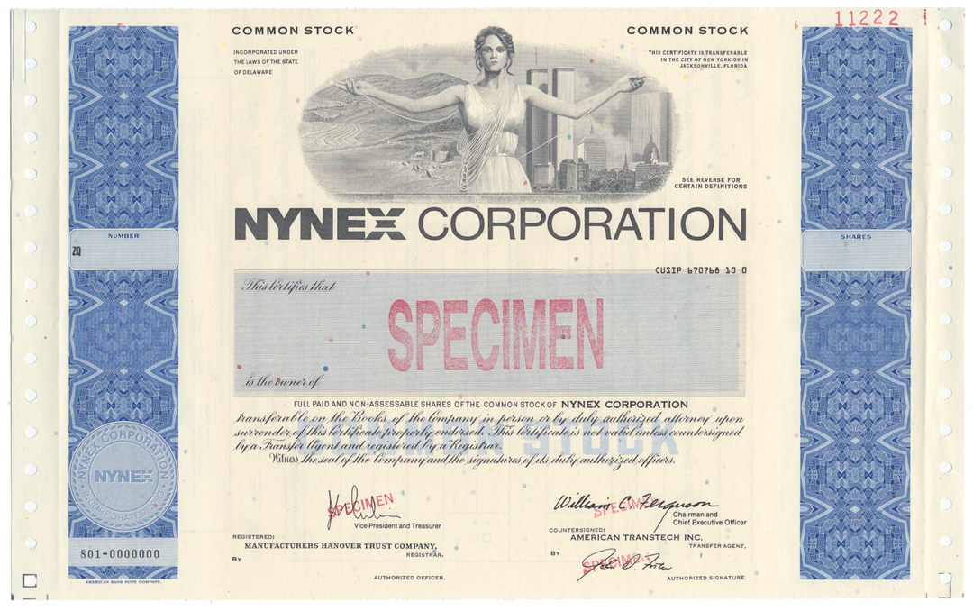 NYNEX Corporation Stock Certificate