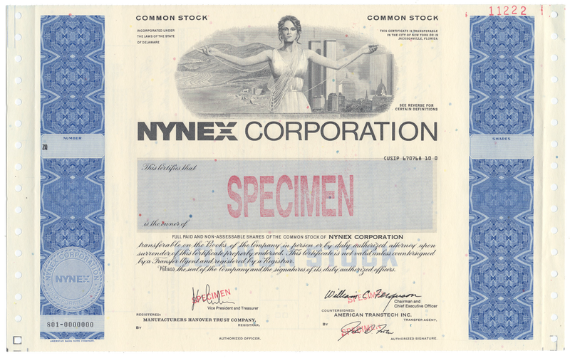 NYNEX Corporation Stock Certificate