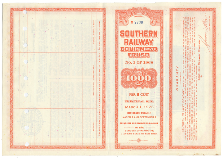 Southern Railway Company Bond Certificate