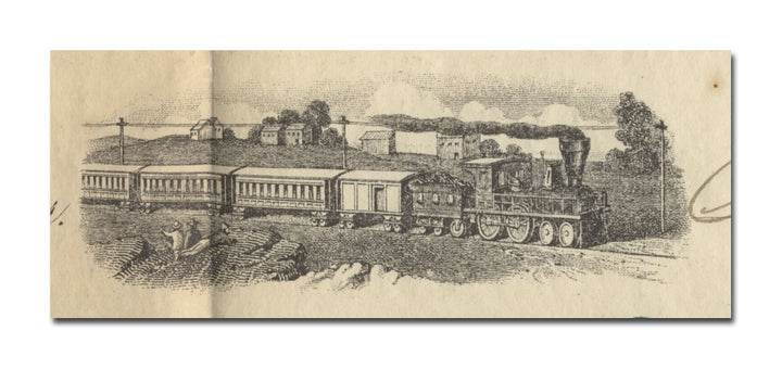 A vintage South Side Railroad Company of Long Island $1000 bond certificate from 1873,  with ornate decorative borders and illustrations.
