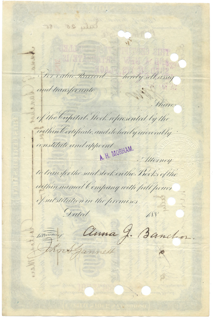 Cincinnati, Indianapolis, St. Louis & Chicago Railway Company (Signed by Melville Ingalls)