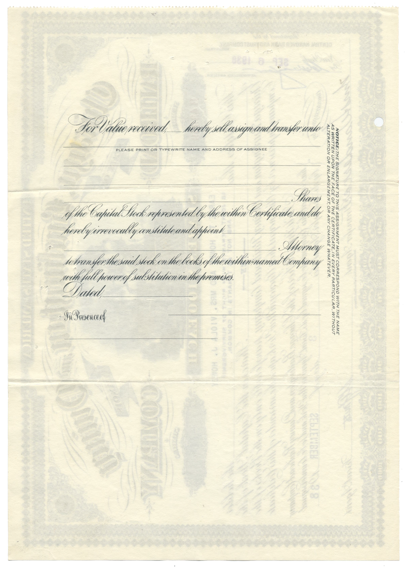 Chicago, Burlington and Quincy Railroad Company Stock Certificate