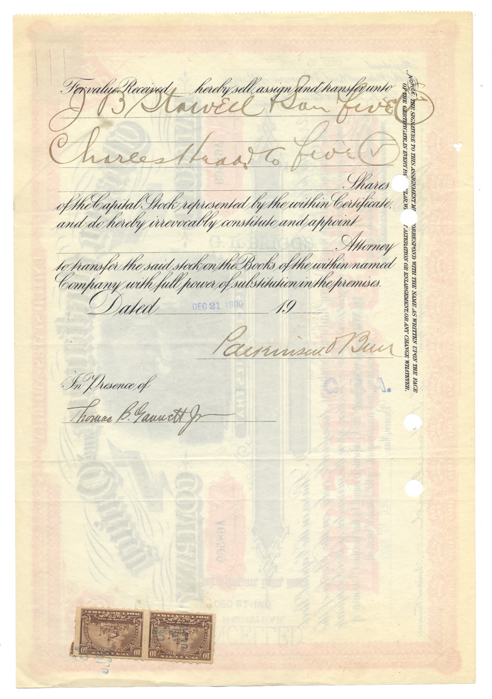 Chicago, Burlington and Quincy Railroad Company Stock Certificate