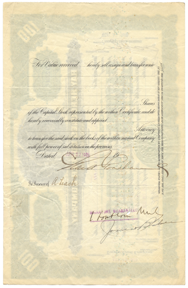 Ray Hercules Copper Company Stock Certificate