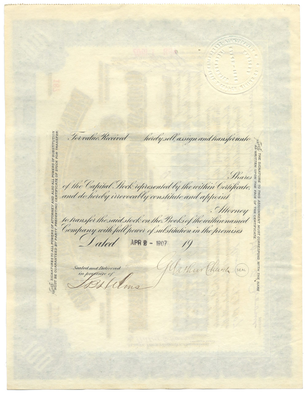 Philadelphia - Searchlight Gold and Copper Mining Company Stock Certificate