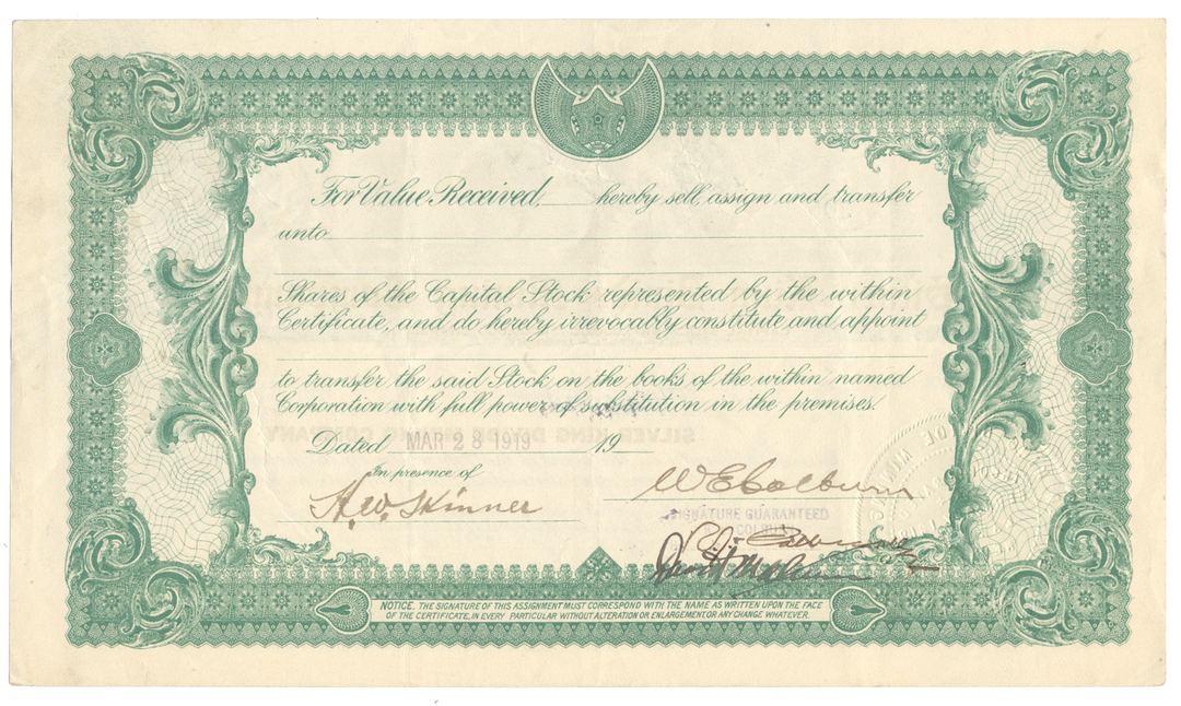 Silver King Divide Mining Company Stock Certificate