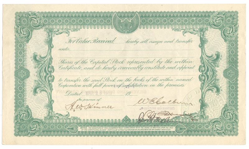 Silver King Divide Mining Company Stock Certificate