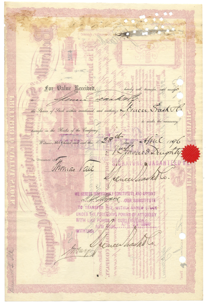 Belleville and Southern Illinois Railroad Company Stock Certificate