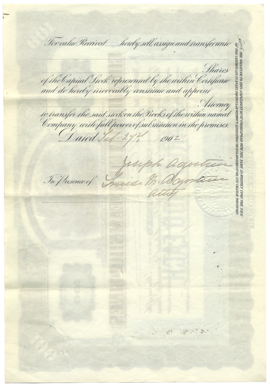 Consolidated Steamship Lines Stock Certificate