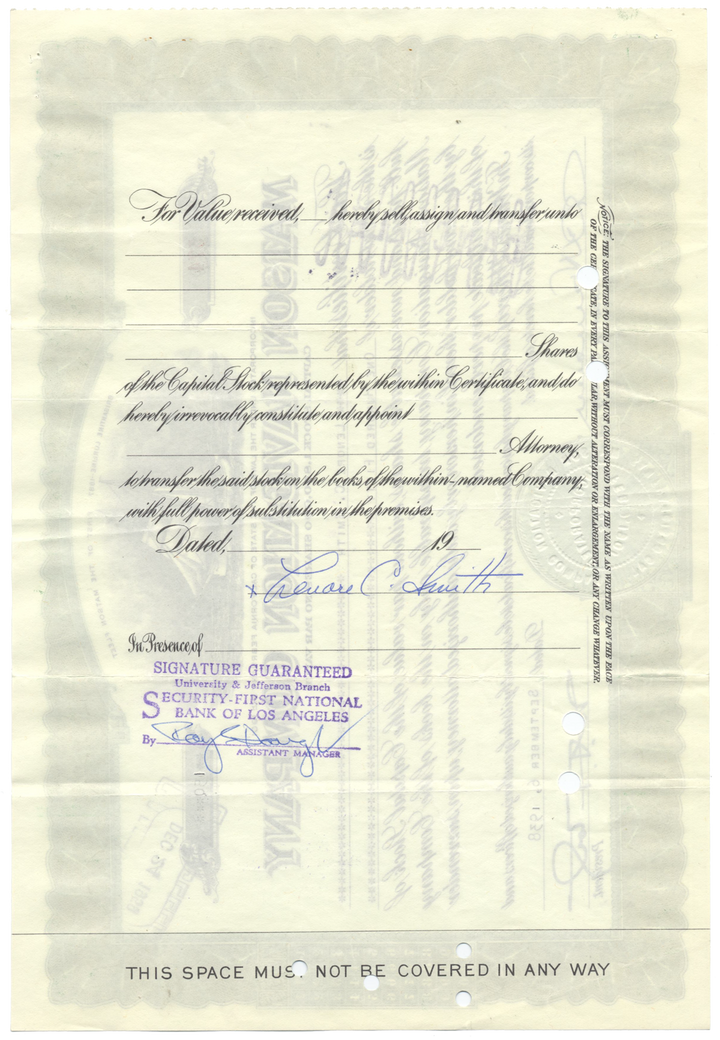 Matson Navigation Company Stock Certificate