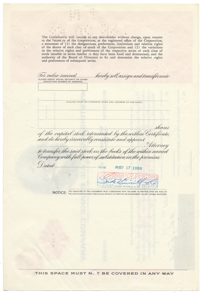 Westinghouse Air Brake Company Stock Certificate