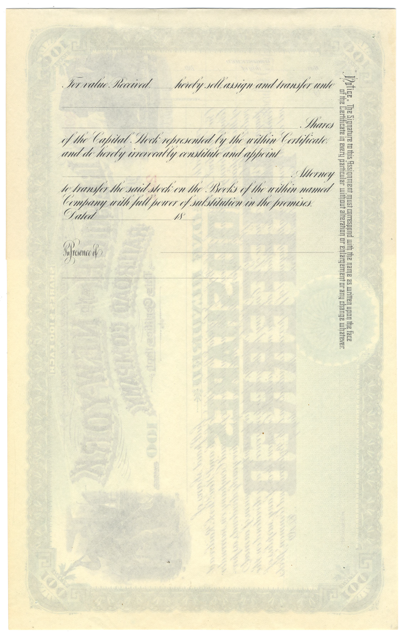 Lehigh and New York Railroad Company Stock Certificate