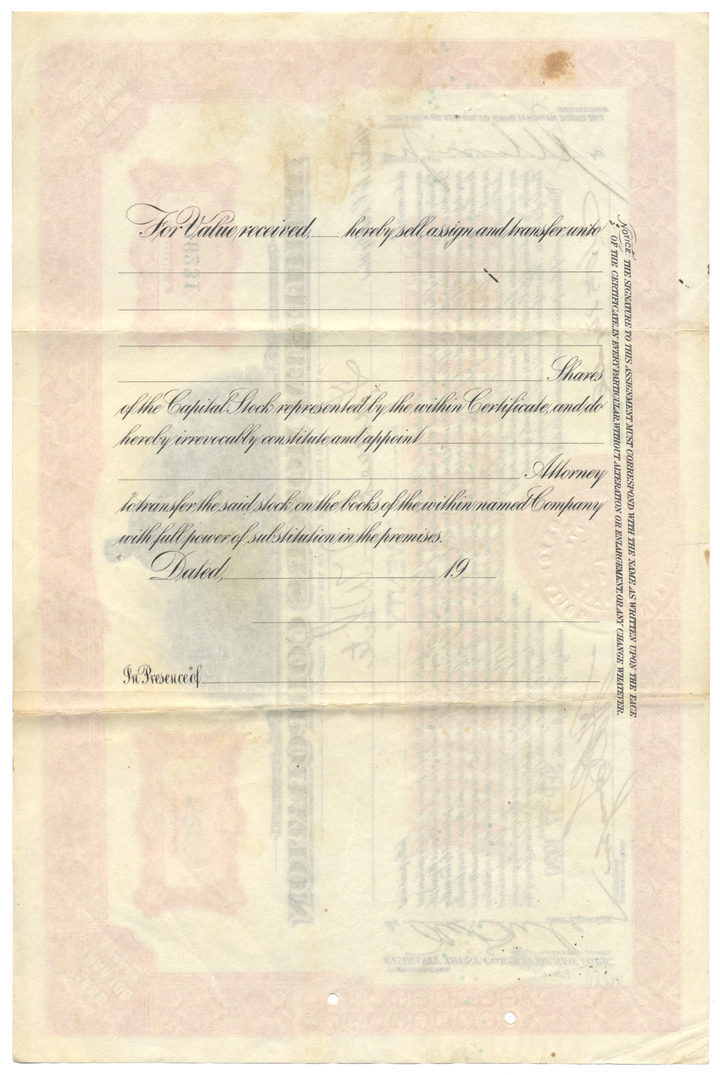 Bethlehem Motors Corporation Stock Certificate