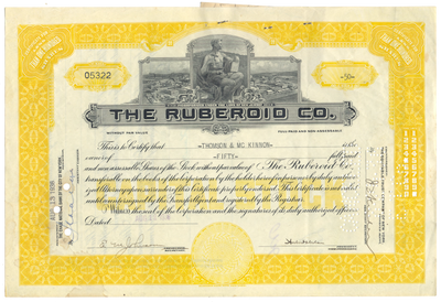 Ruberoid Co. Stock Certificate