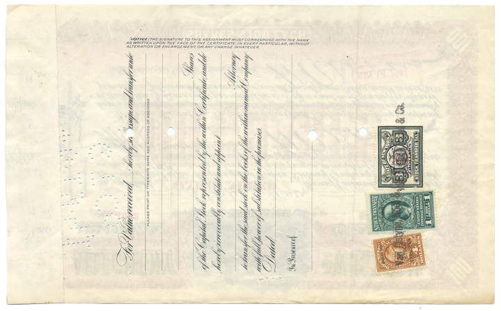 Allegheny and Western Railway Company Stock Certificate