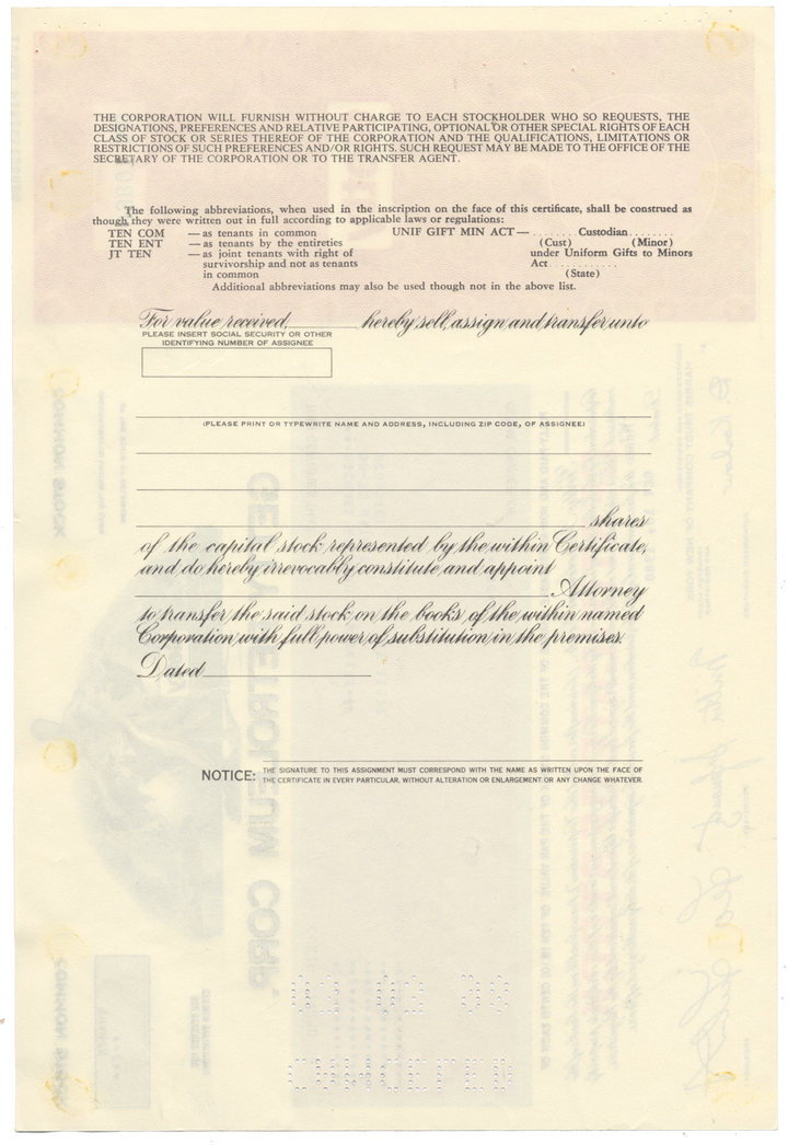 Getty Petroleum Corp. Stock Certificate