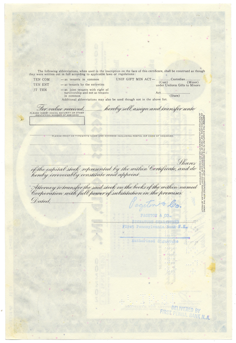 Caesars World, Inc. Stock Certificate