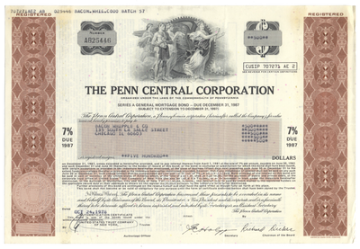 Penn Central Corporation Bond Certificate