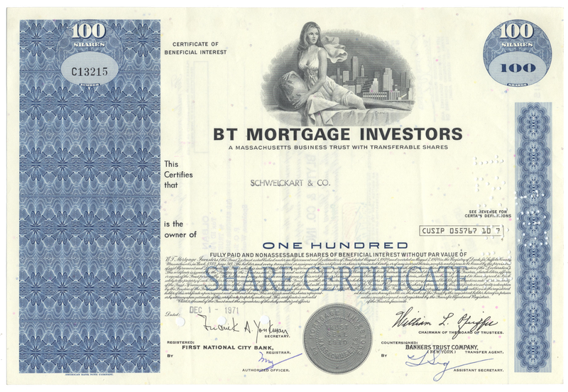 BT Mortgage Investors Share Certificate