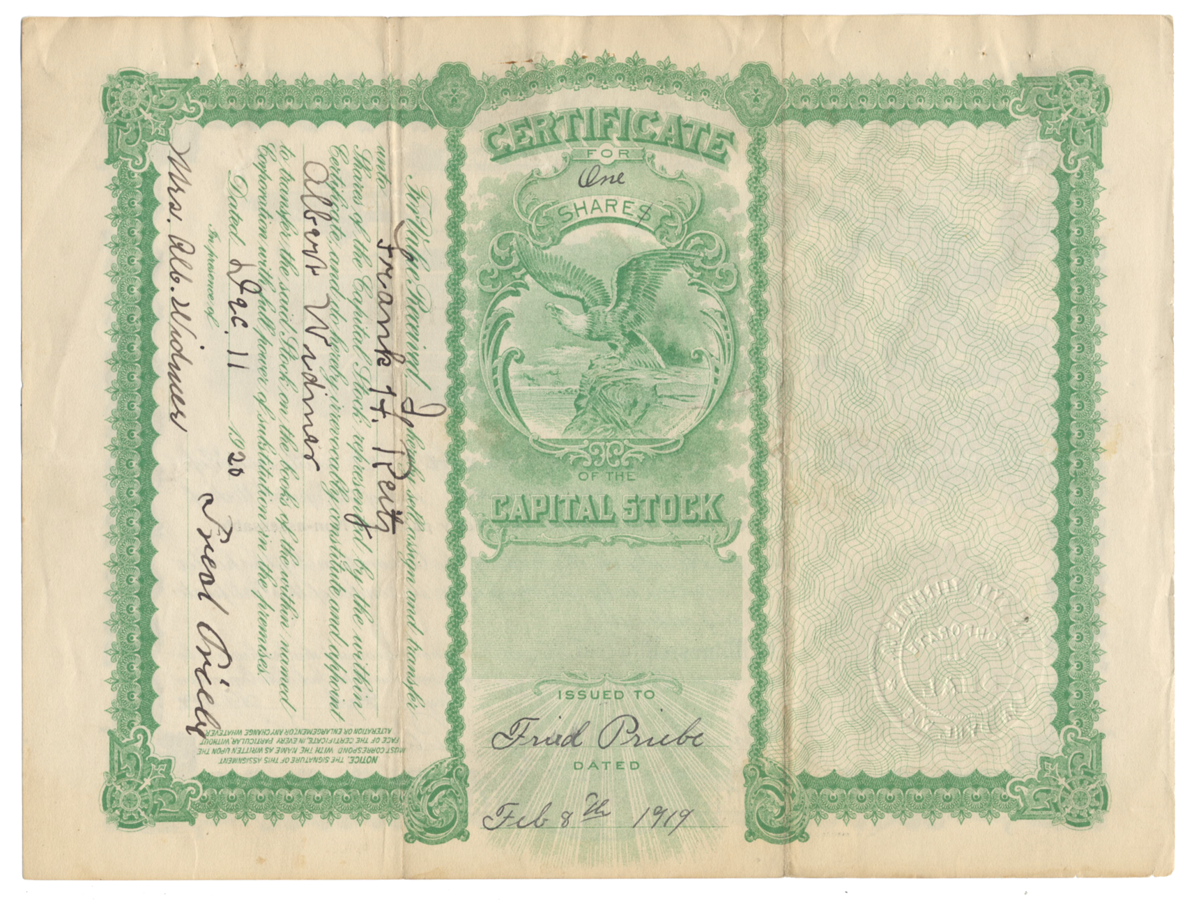 Van Dyne Telephone Company Stock Certificate