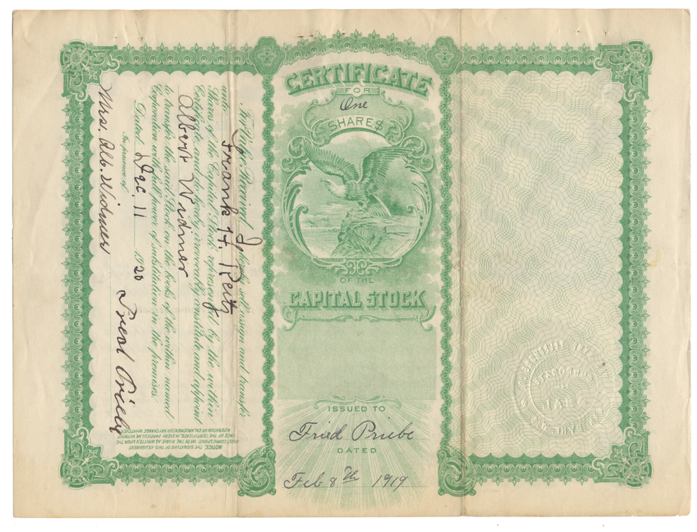 Van Dyne Telephone Company Stock Certificate