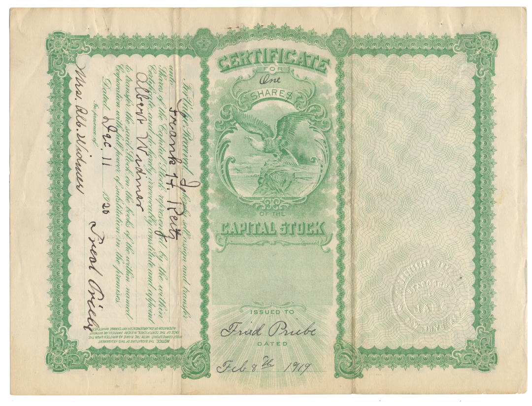 Van Dyne Telephone Company Stock Certificate