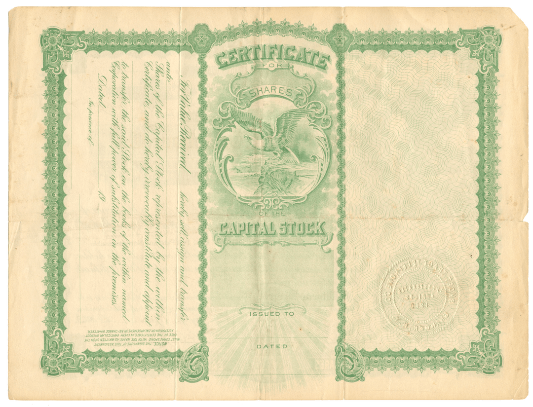 Short Tract Telephone Company Stock Certificate